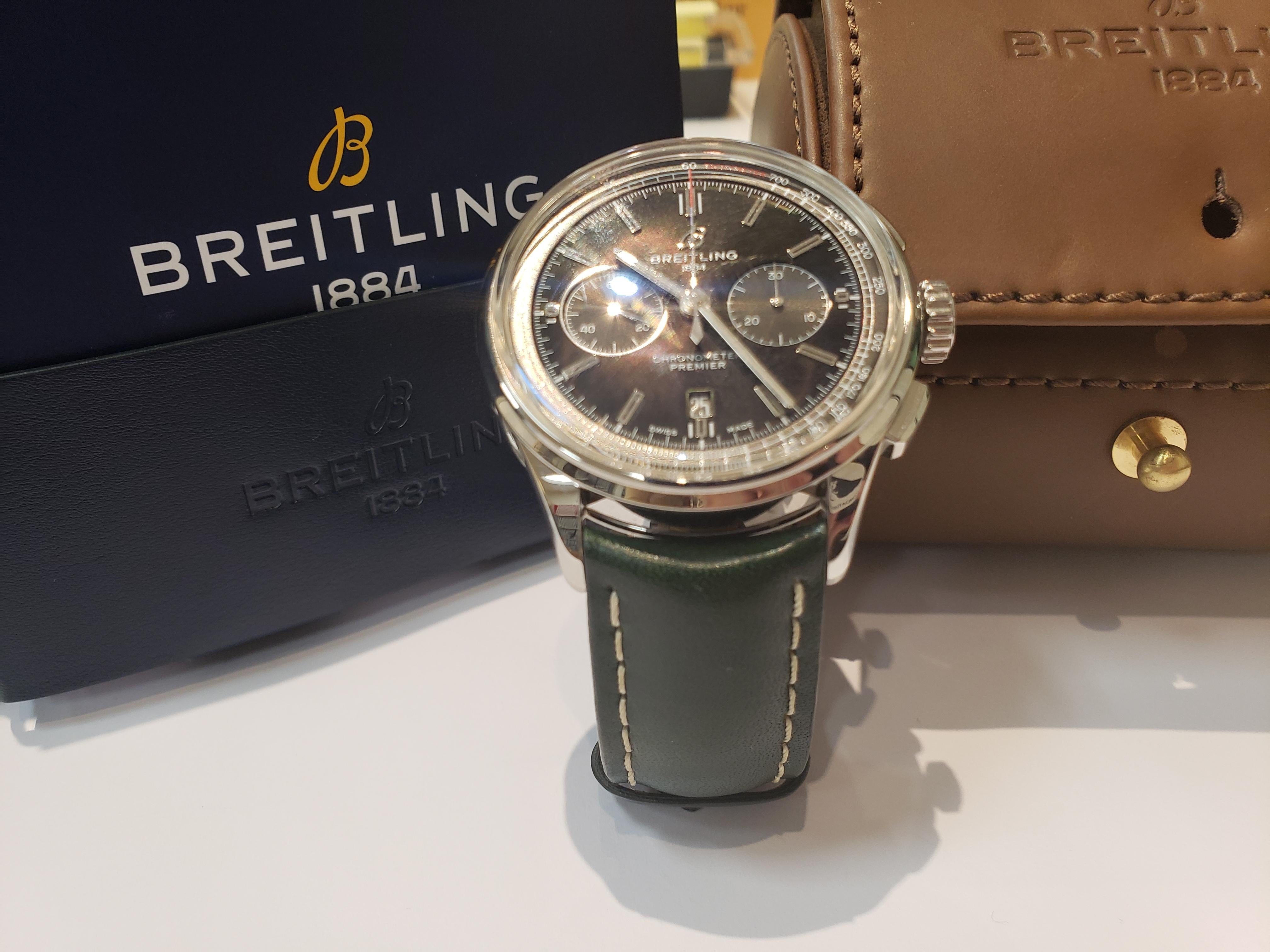 Women's or Men's Breitling Premier B01 Chronograph 42 Bentley British Racing Green Watch New For Sale