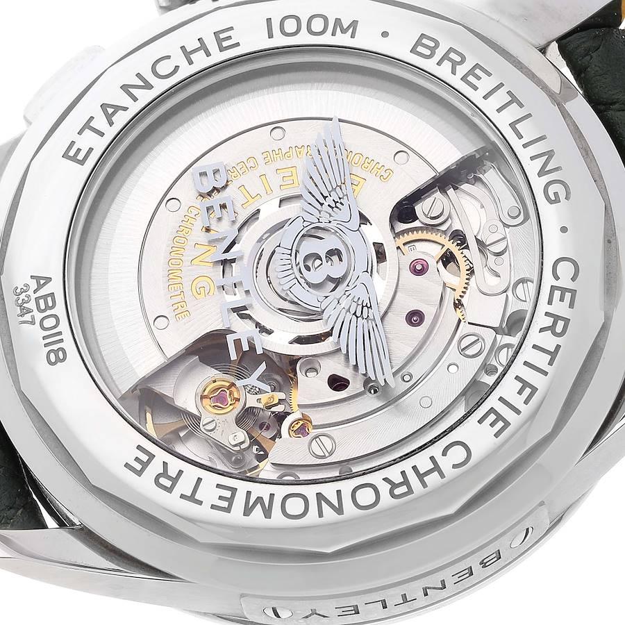 Breitling Premier B01 Chronograph 42 Stahl-Herrenuhr AB0118 mit grünem Zifferblatt im Angebot 3