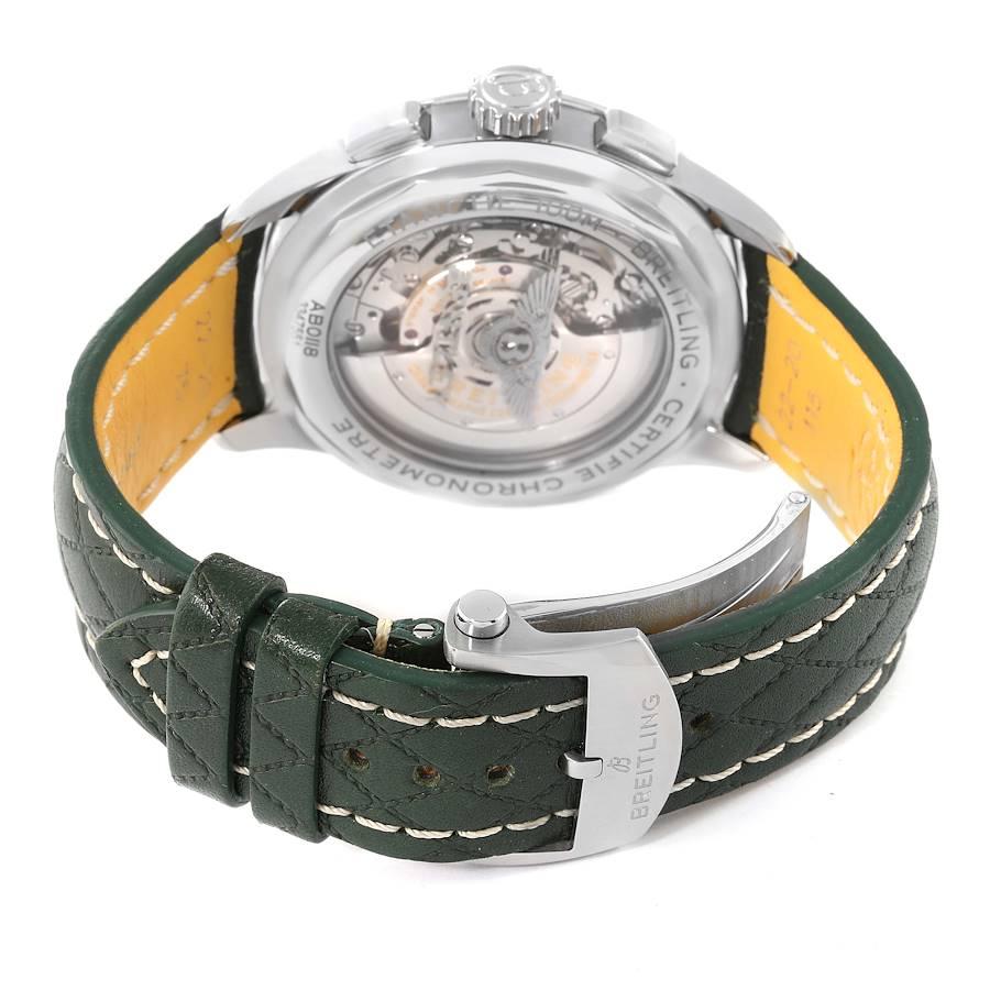 Breitling Premier B01 Chronograph 42 Stahl-Herrenuhr AB0118 mit grünem Zifferblatt im Angebot 4