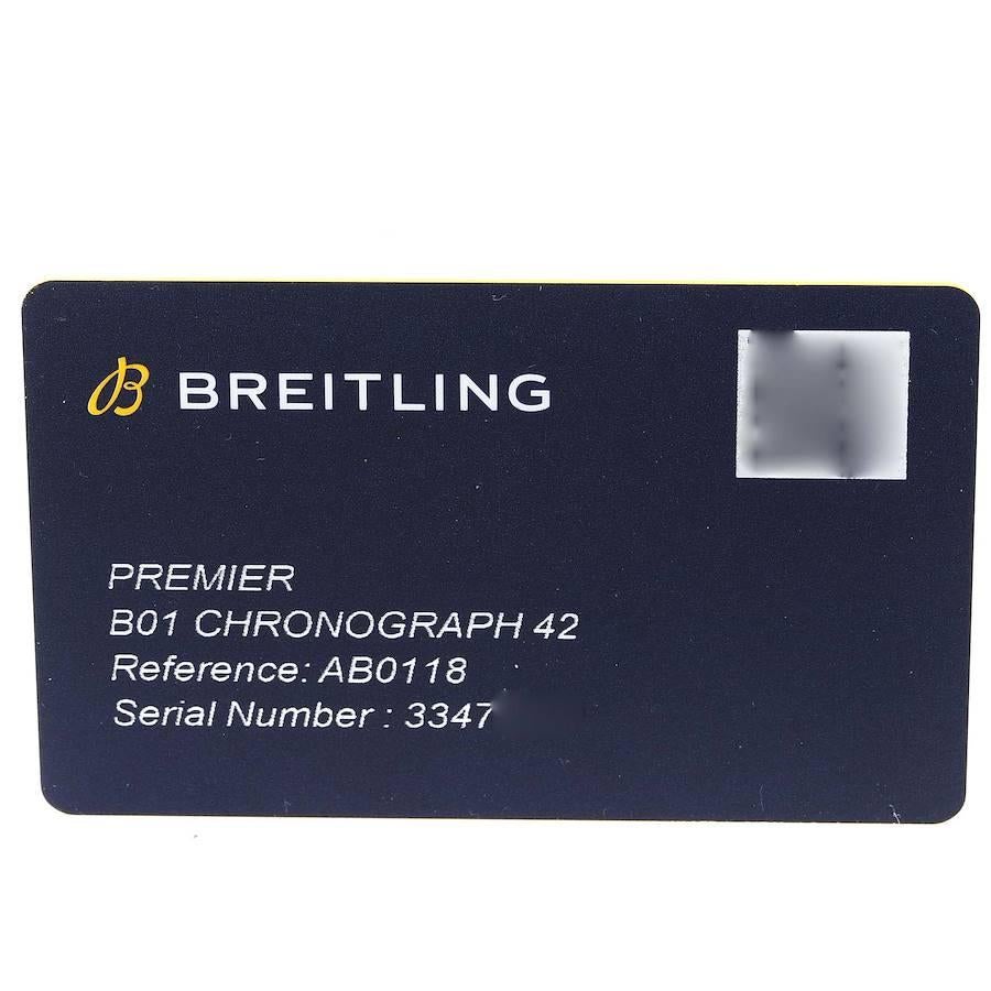 Breitling Premier B01 Chronograph 42 Stahl-Herrenuhr AB0118 mit grünem Zifferblatt im Angebot 5