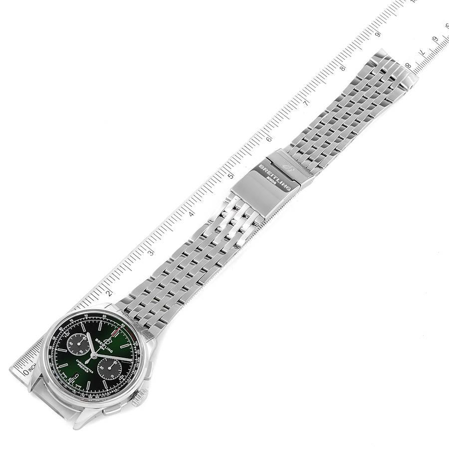 Breitling Premier B01 Chronograph 42 Green Dial Steel Mens Watch AB0118 For Sale 2