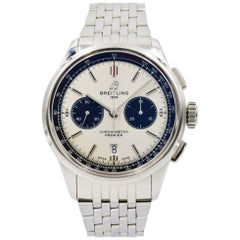 Used Breitling Premier B01 Chronograph AB0118221G1A1 Silver Panda Dial