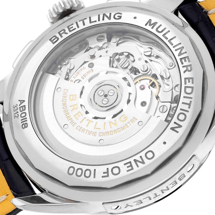 Breitling Premier B01 Chronograph Silber Zifferblatt Stahl-Herrenuhr AB0118 Box Card im Angebot 3