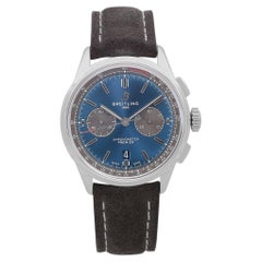 Used Breitling Premier B01 Chronograph Steel Blue Dial Automatic Watch AB0118A61C1X4