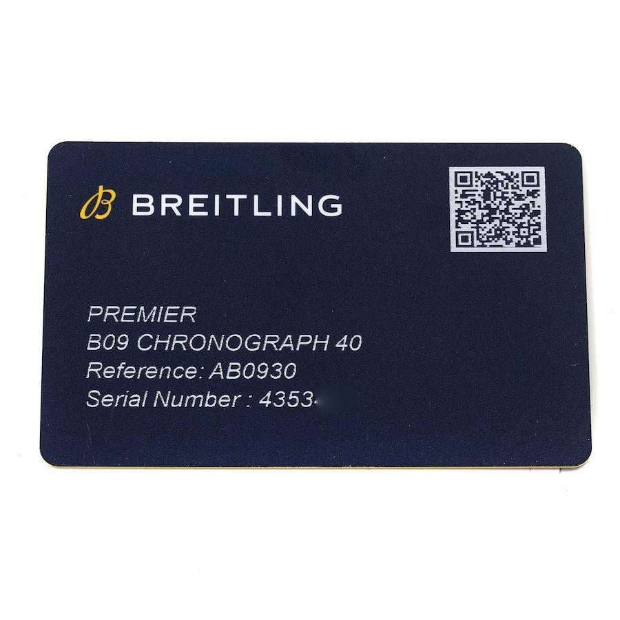 Breitling Premier B09 Chronograph 40 Grünes Zifferblatt Stahl Herrenuhr AB0930 Box Card im Angebot 5