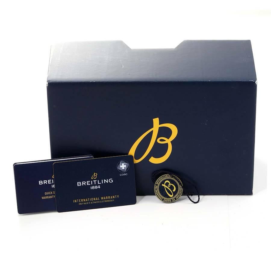 Breitling Premier B09 Chronograph 40 Grünes Zifferblatt Stahl Herrenuhr AB0930 Box Card im Angebot 6
