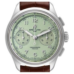 Breitling Premier B09 Chronograph 40 Grünes Zifferblatt Stahl Herrenuhr AB0930 Box Card