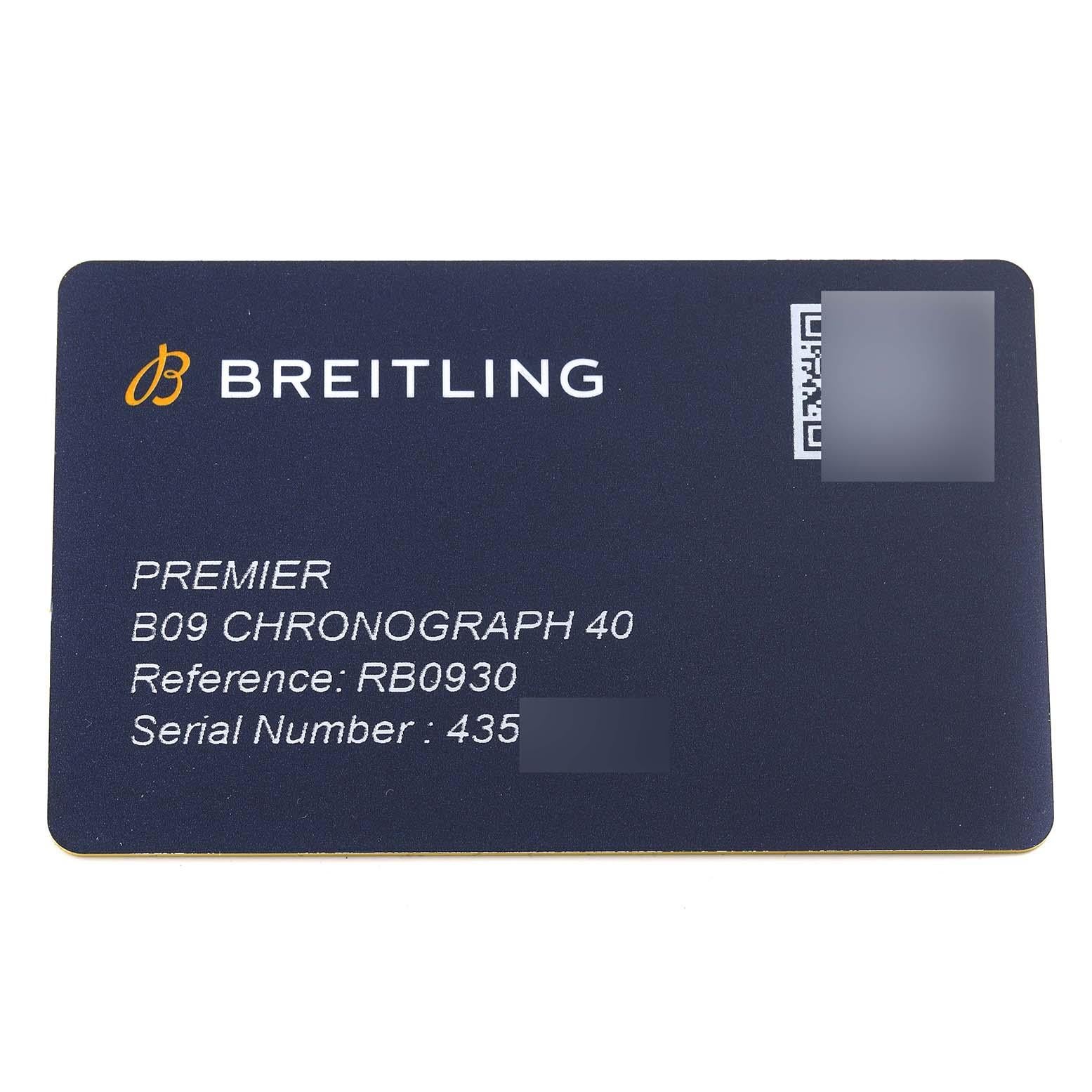 Breitling Premier B09 Chronograph 40 Rose Gold Mens Watch RB0930 Box Card For Sale 3