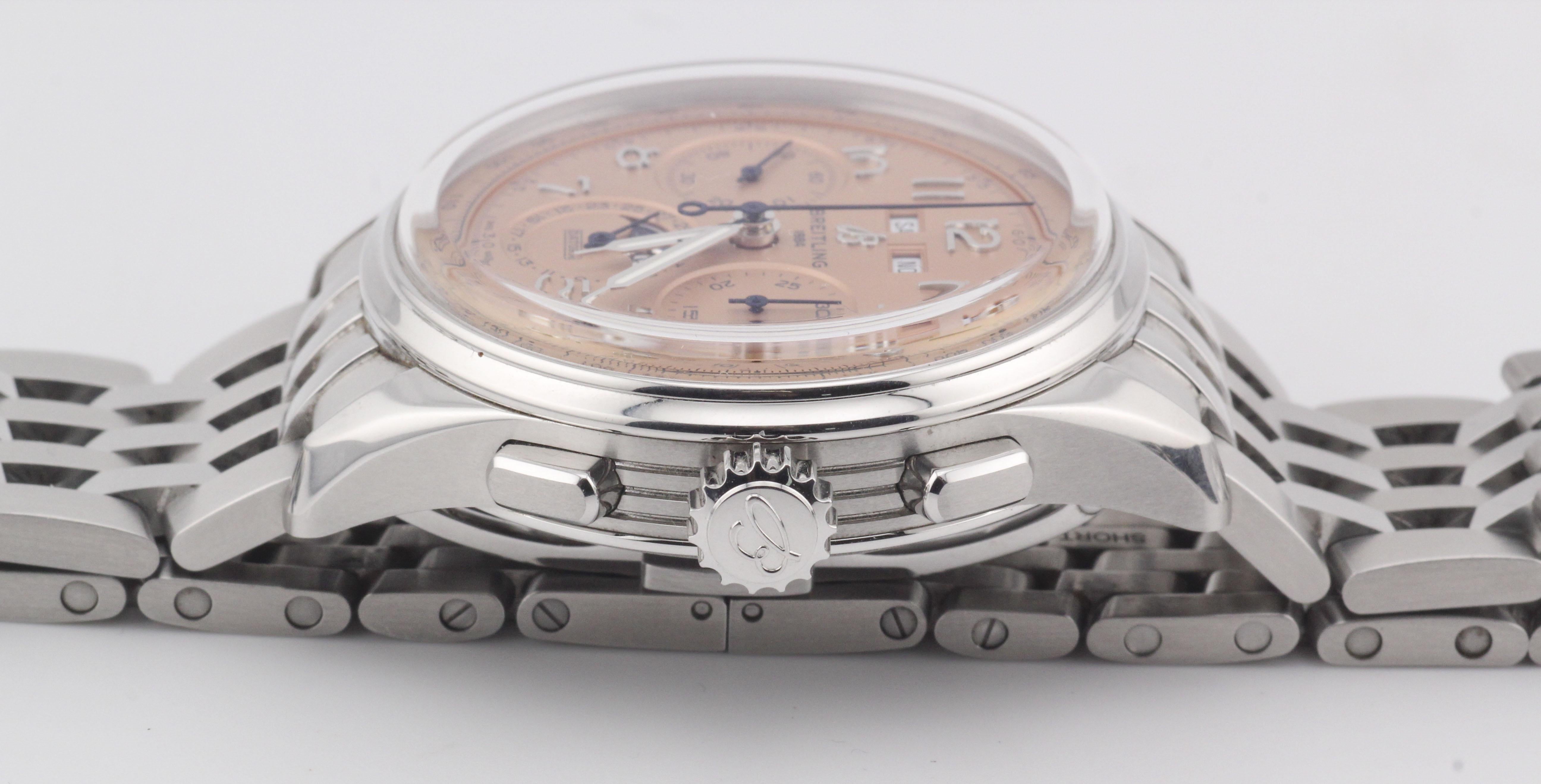 Montre-bracelet Breitling Premier Datora B25 Triple Date Chronographe à phase de lune en vente 7