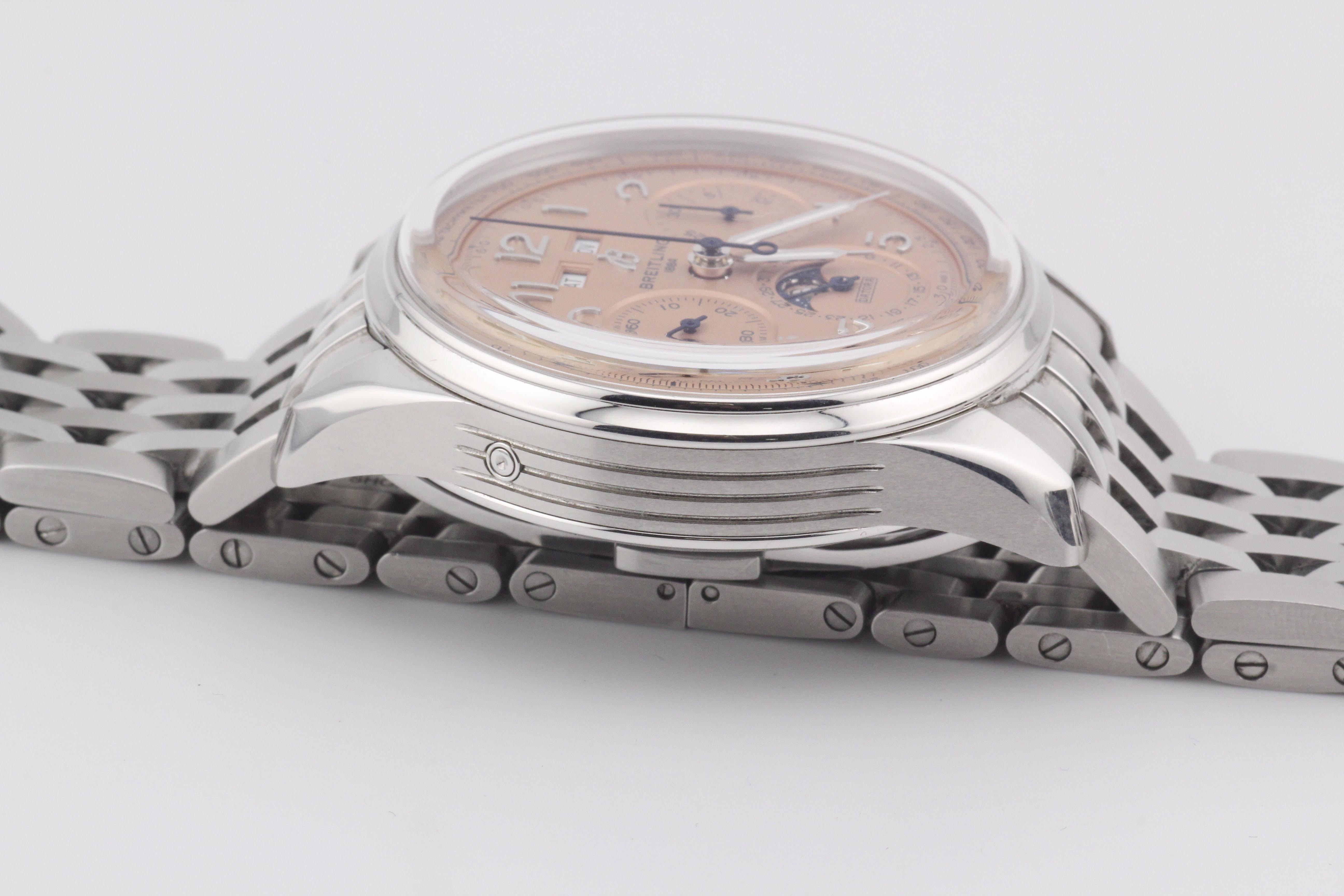 Montre-bracelet Breitling Premier Datora B25 Triple Date Chronographe à phase de lune en vente 8