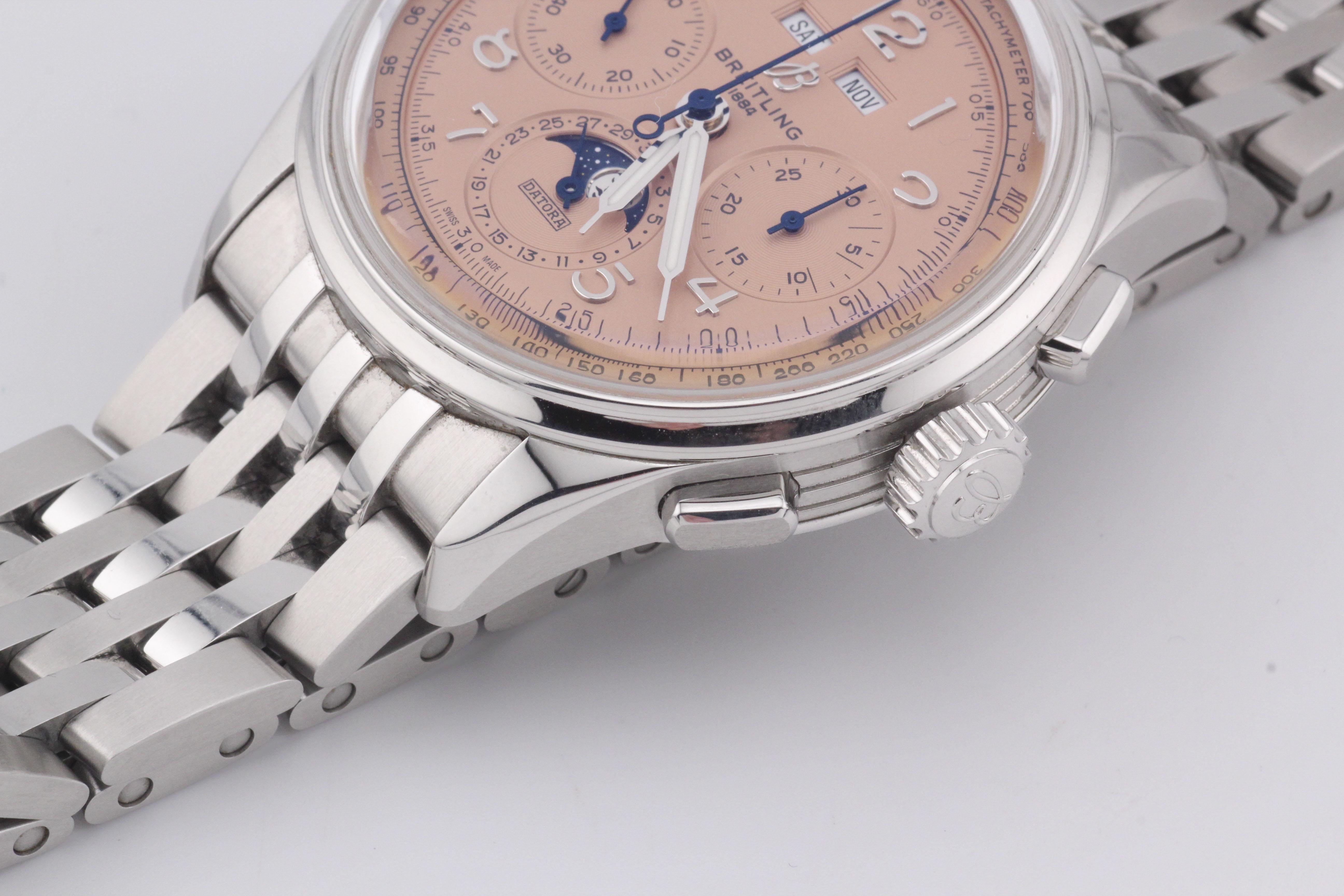 Montre-bracelet Breitling Premier Datora B25 Triple Date Chronographe à phase de lune en vente 10