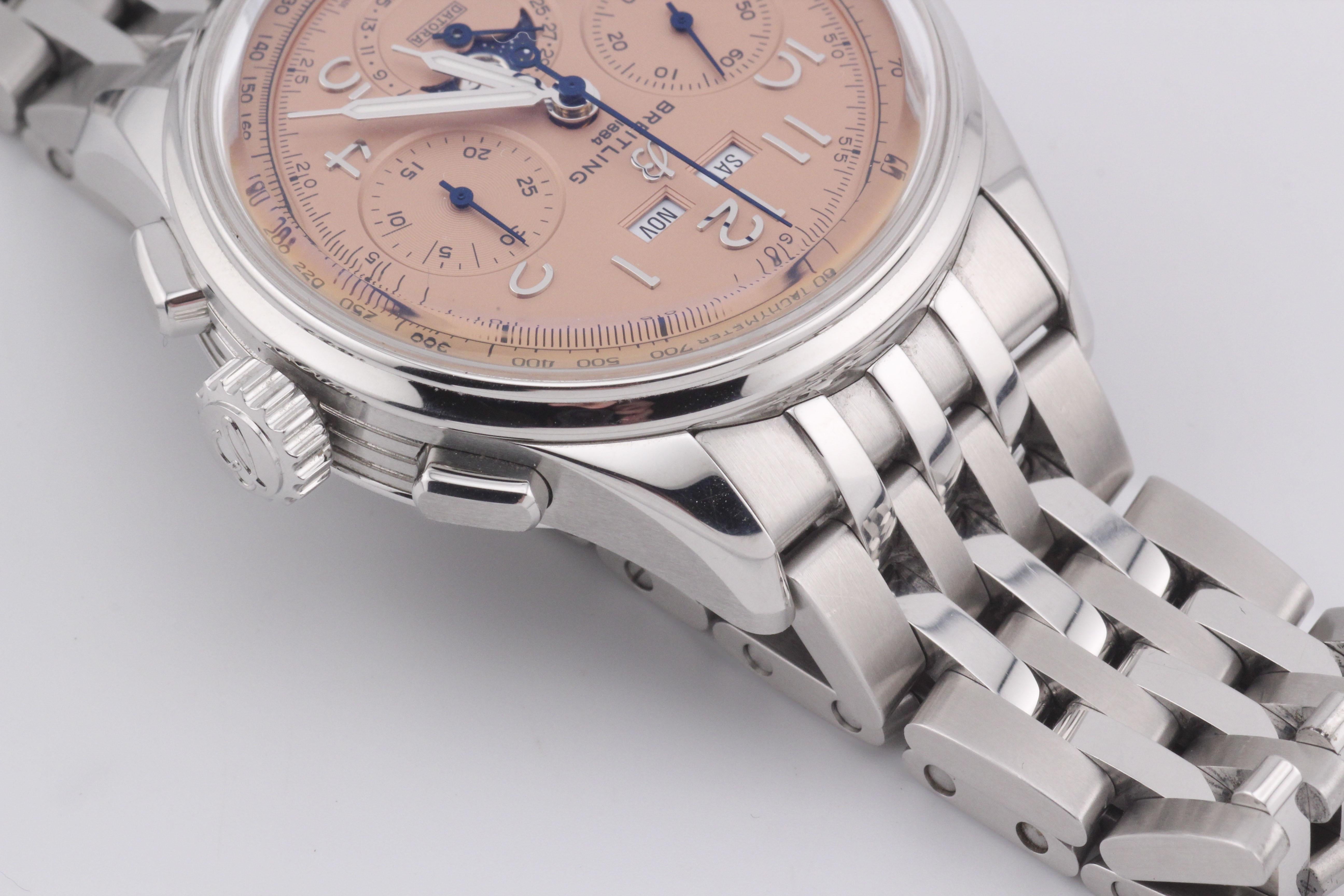 Montre-bracelet Breitling Premier Datora B25 Triple Date Chronographe à phase de lune en vente 11