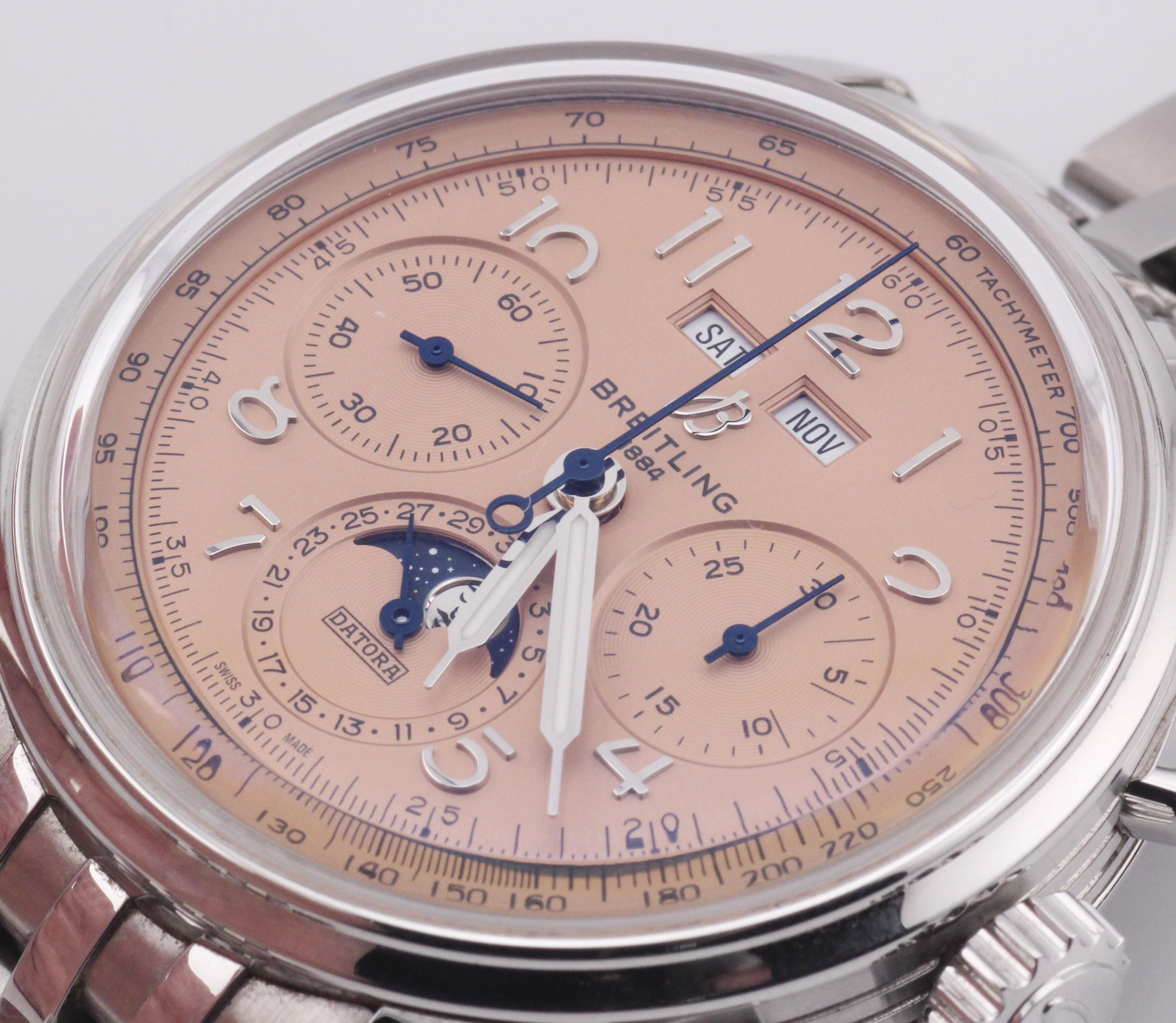 Montre-bracelet Breitling Premier Datora B25 Triple Date Chronographe à phase de lune en vente 12