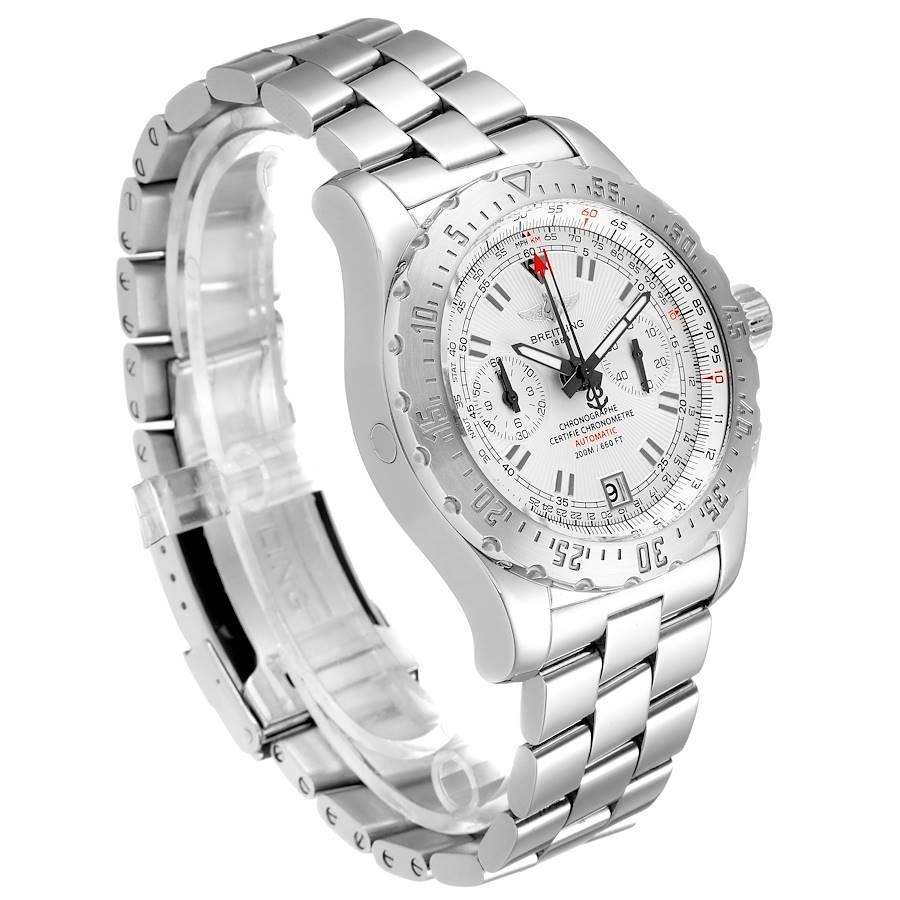 Breitling Professional Skyracer Silber Zifferblatt Stahl Herrenuhr A27362 Papiere im Zustand „Hervorragend“ im Angebot in Atlanta, GA