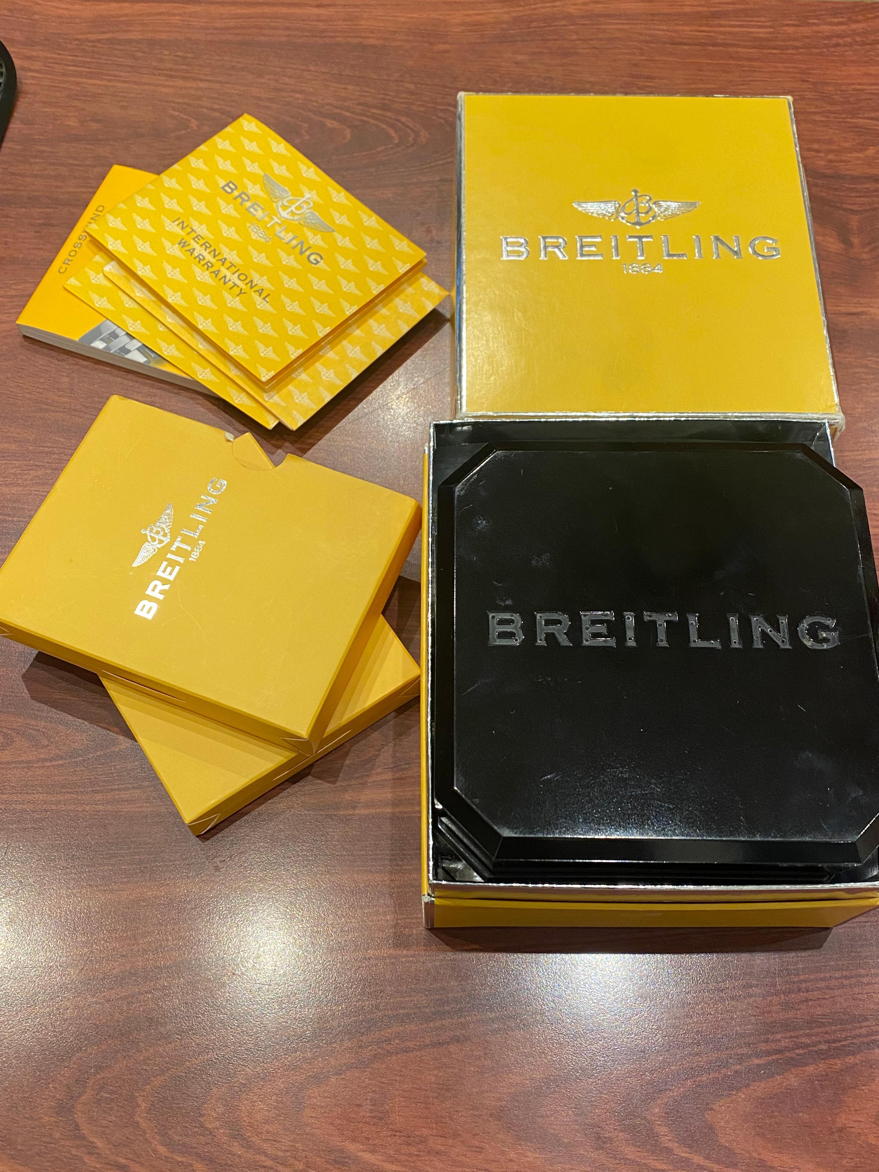 Modern Breitling ref D13355 18K Gold & Steel 42mm Automatic Watch, c2003, Box + Papers For Sale