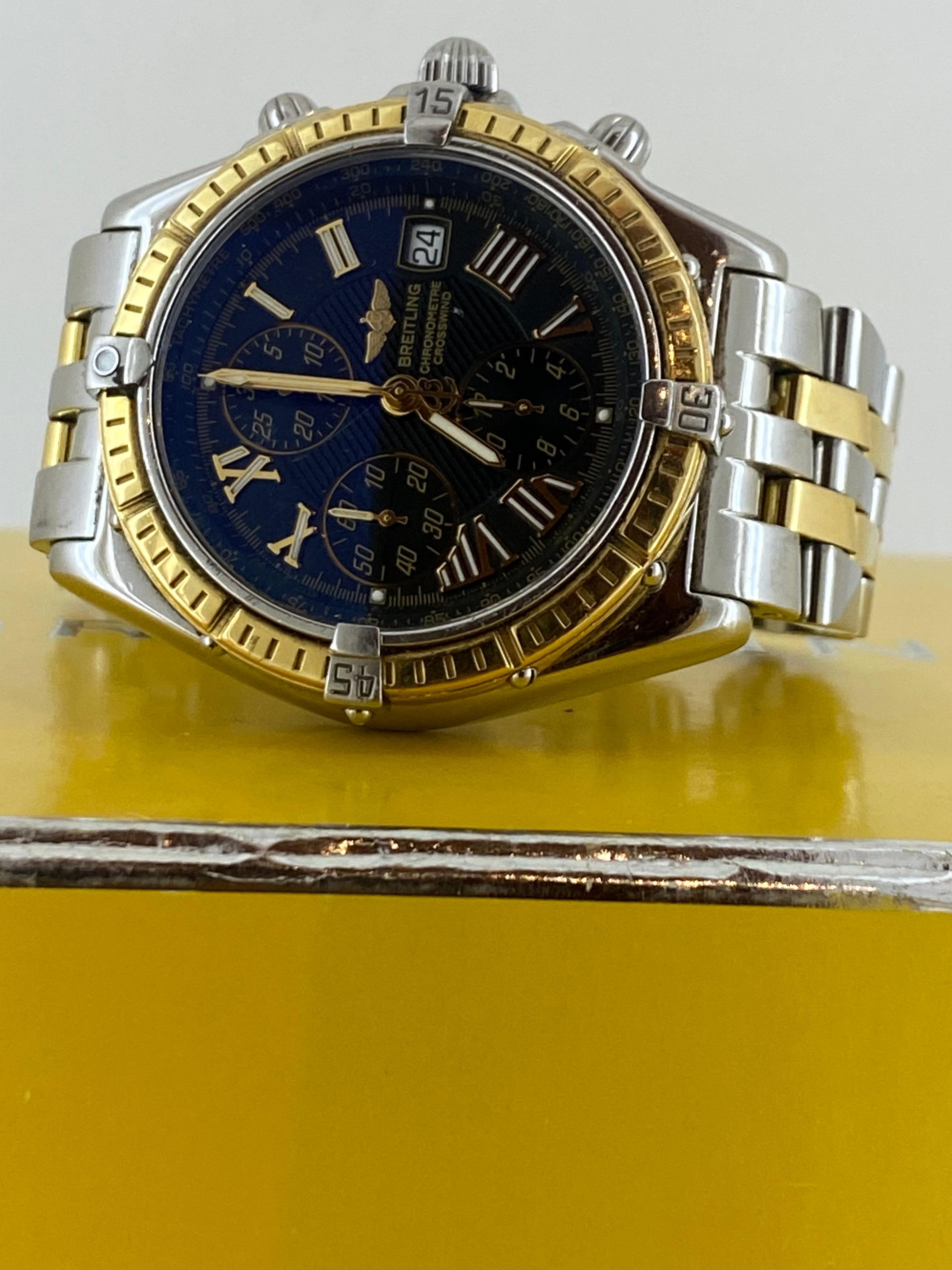 Breitling ref D13355 18K Gold & Steel 42mm Automatic Watch, c2003, Box + Papers For Sale 1