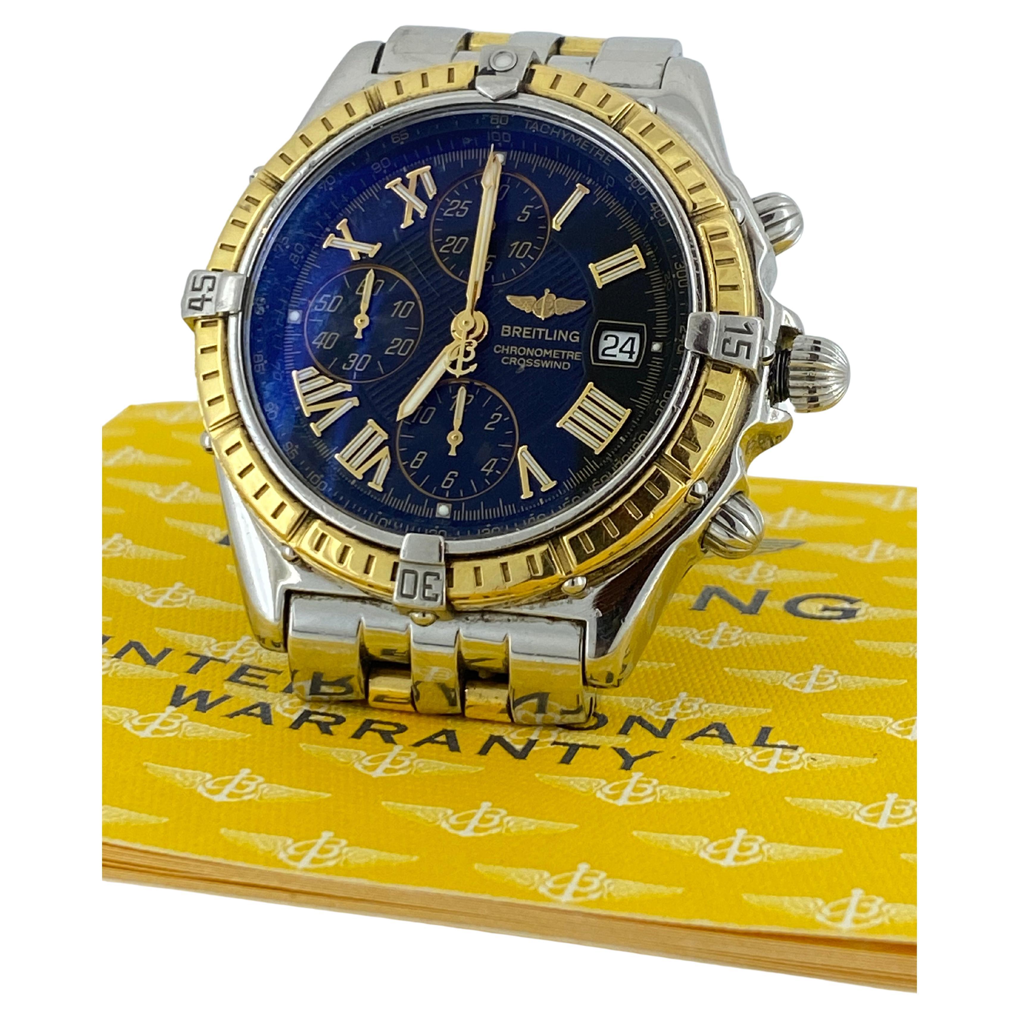 Breitling ref D13355 18K Gold & Steel 42mm Automatic Watch, c2003, Box + Papers For Sale