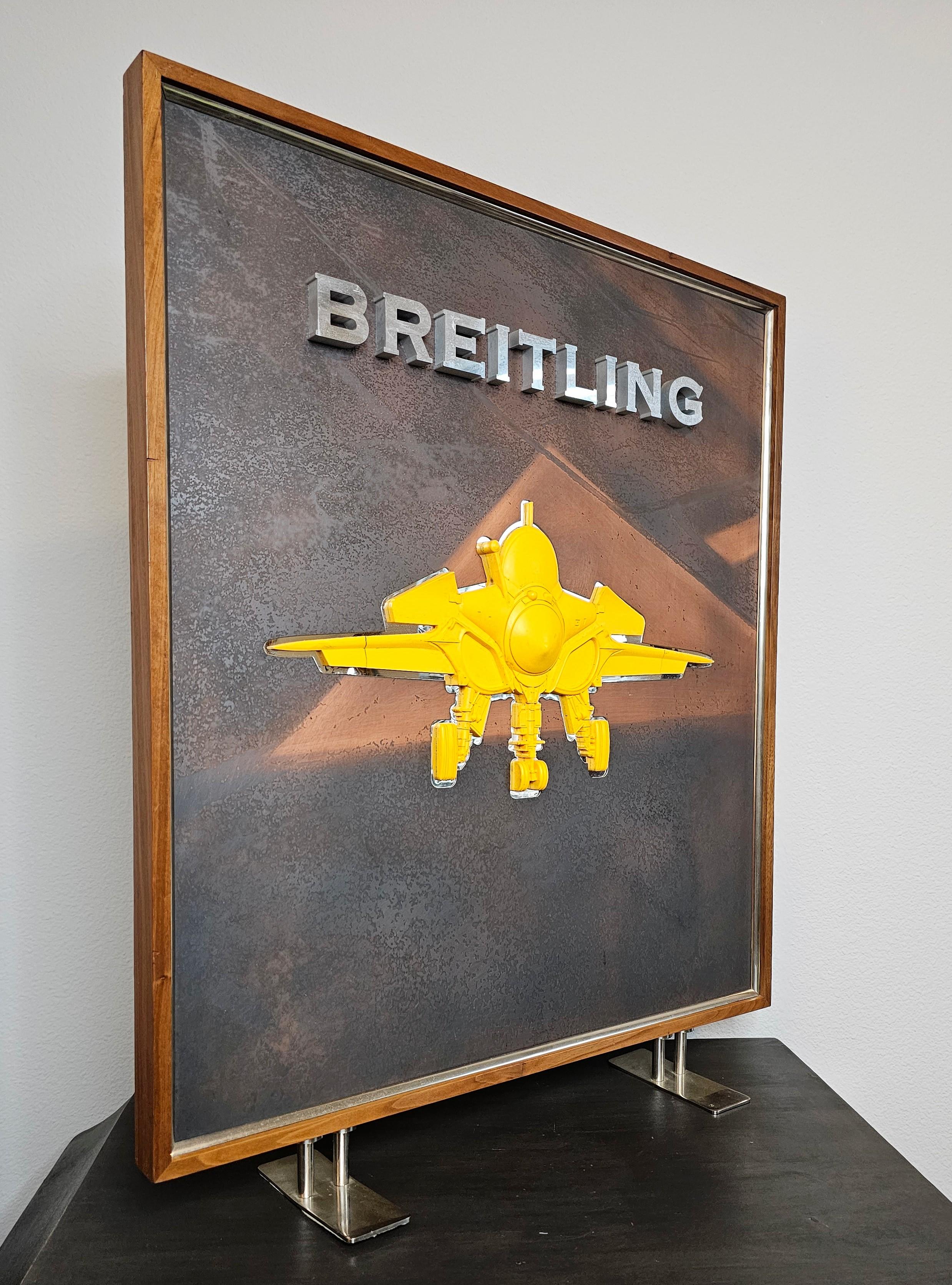 Breitling Retail Store Display Advertising Sign  In Fair Condition For Sale In Forney, TX