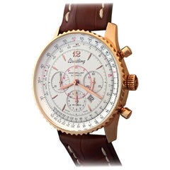 Used Breitling Rose Gold Navitimer Montbrillant Chronograph Automatic Wristwatch