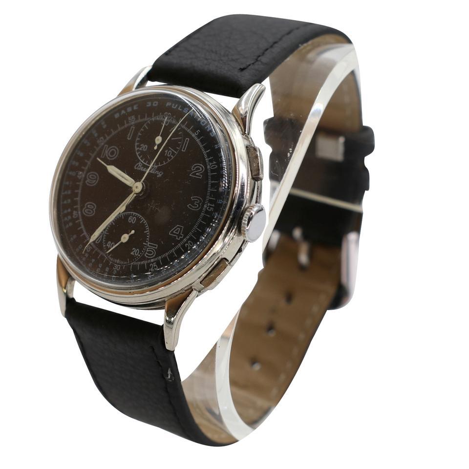 Montre chronographe militaire Breitling Silver Dial 1013 Bon état - En vente à Downey, CA