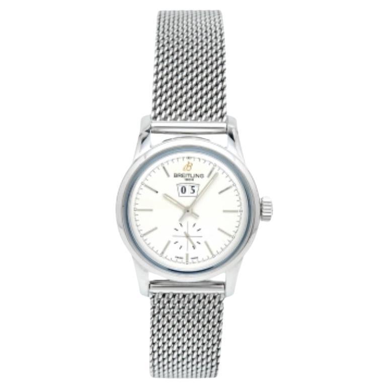 Breitling Silver Transocean in acciaio inossidabile A1631012/G781 Orologio da polso da uomo 38 mm in vendita