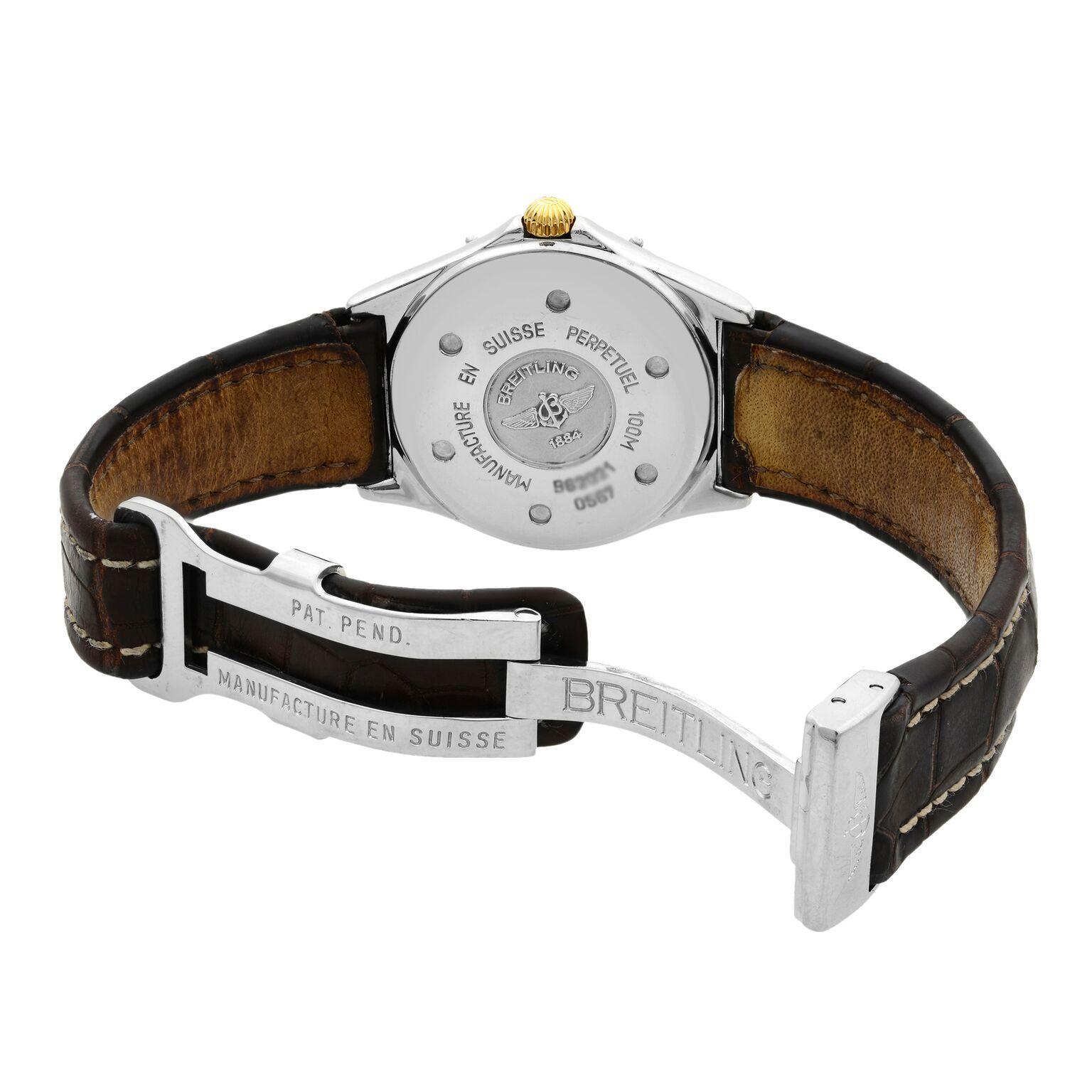 Modern Breitling Sirius Perpetuel Rare Burgundy Dial Quartz Ladies Watch B62021
