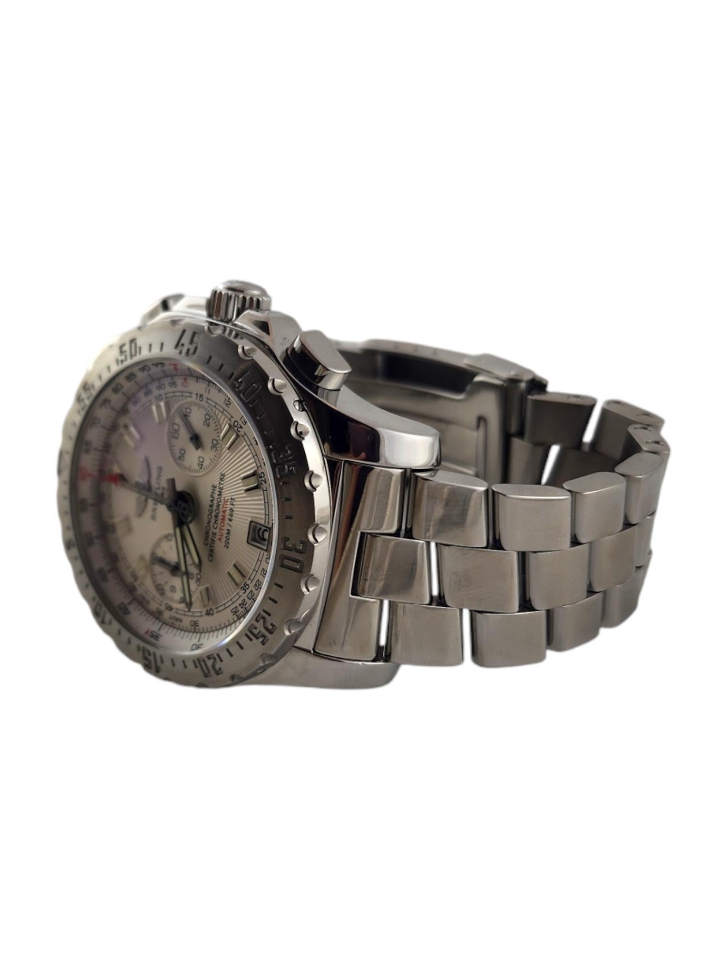 Breitling Skyracer Men's Automatic Watch A27362 Stainless Silver Dial #19097 In Good Condition In Washington Depot, CT