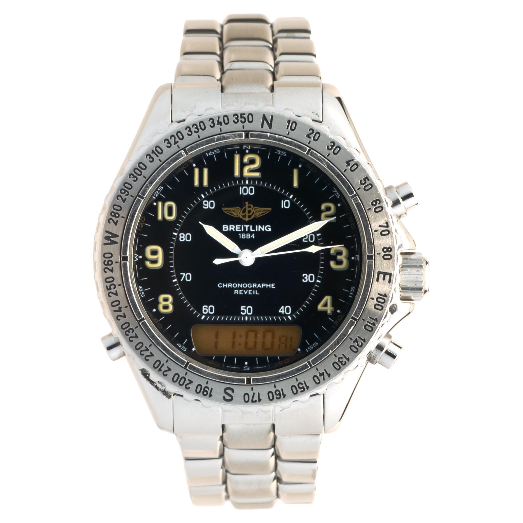 Breitling Stainless Steel 1884 Chronograph Intruder Reveil at 1stDibs | breitling  1884, breitling intruder reveil, breitling 1884 watch