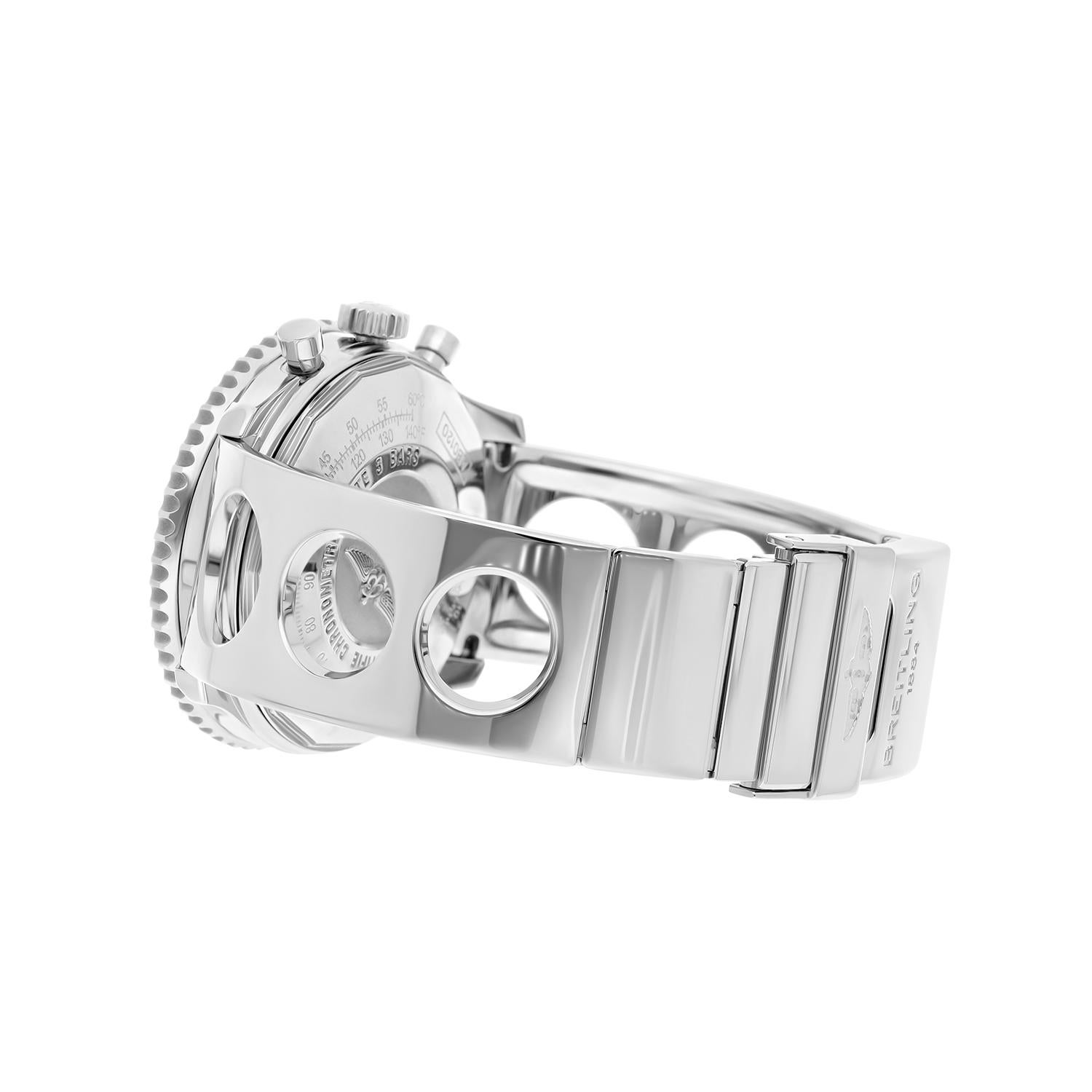 Bracelet de course aérienne Breitling, chronographe Navitimer AB0120 en acier inoxydable 42 mm en vente 4