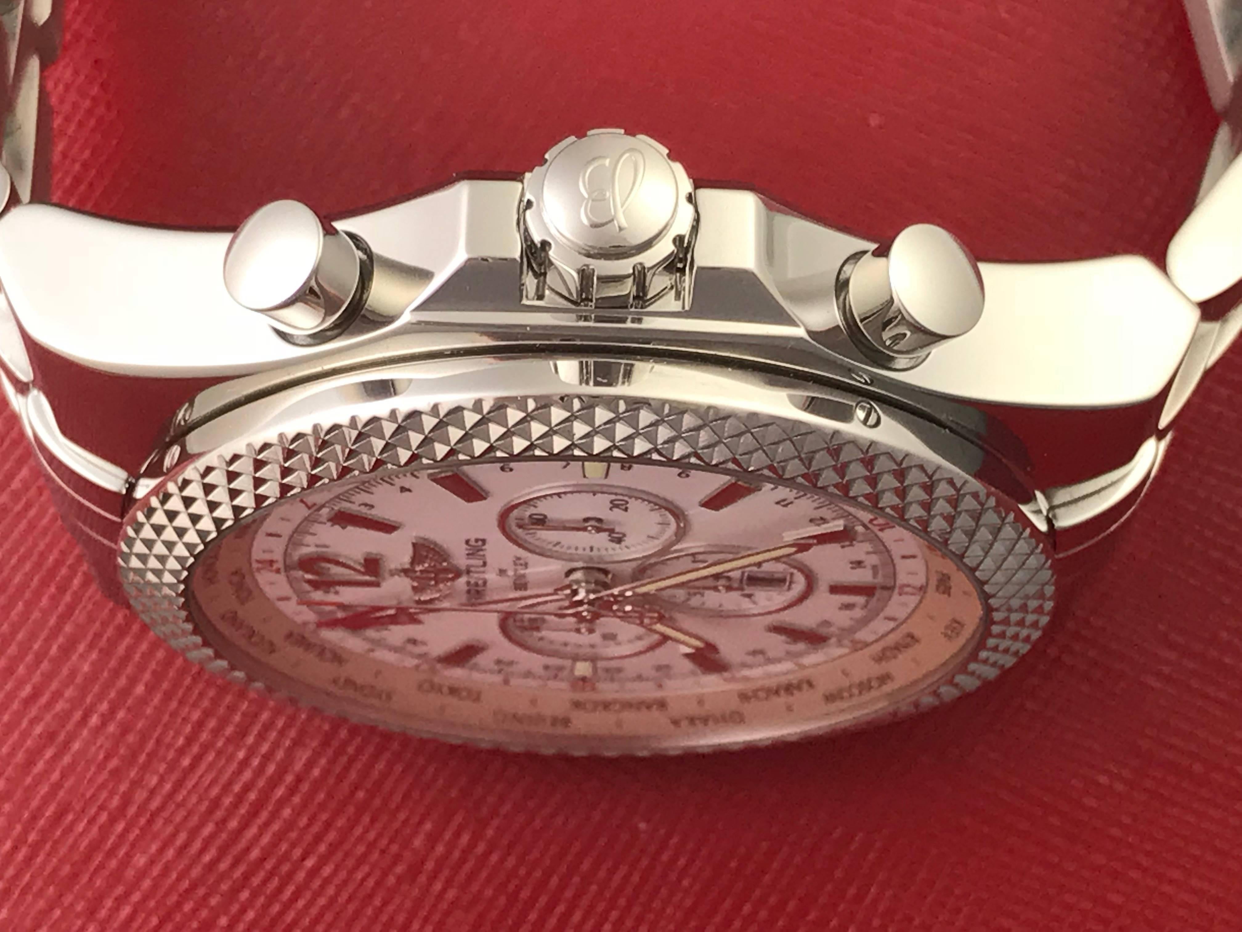 Breitling Stainless Steel Bentley GMT Special Edition Automatic Wristwatch In Excellent Condition In Dallas, TX