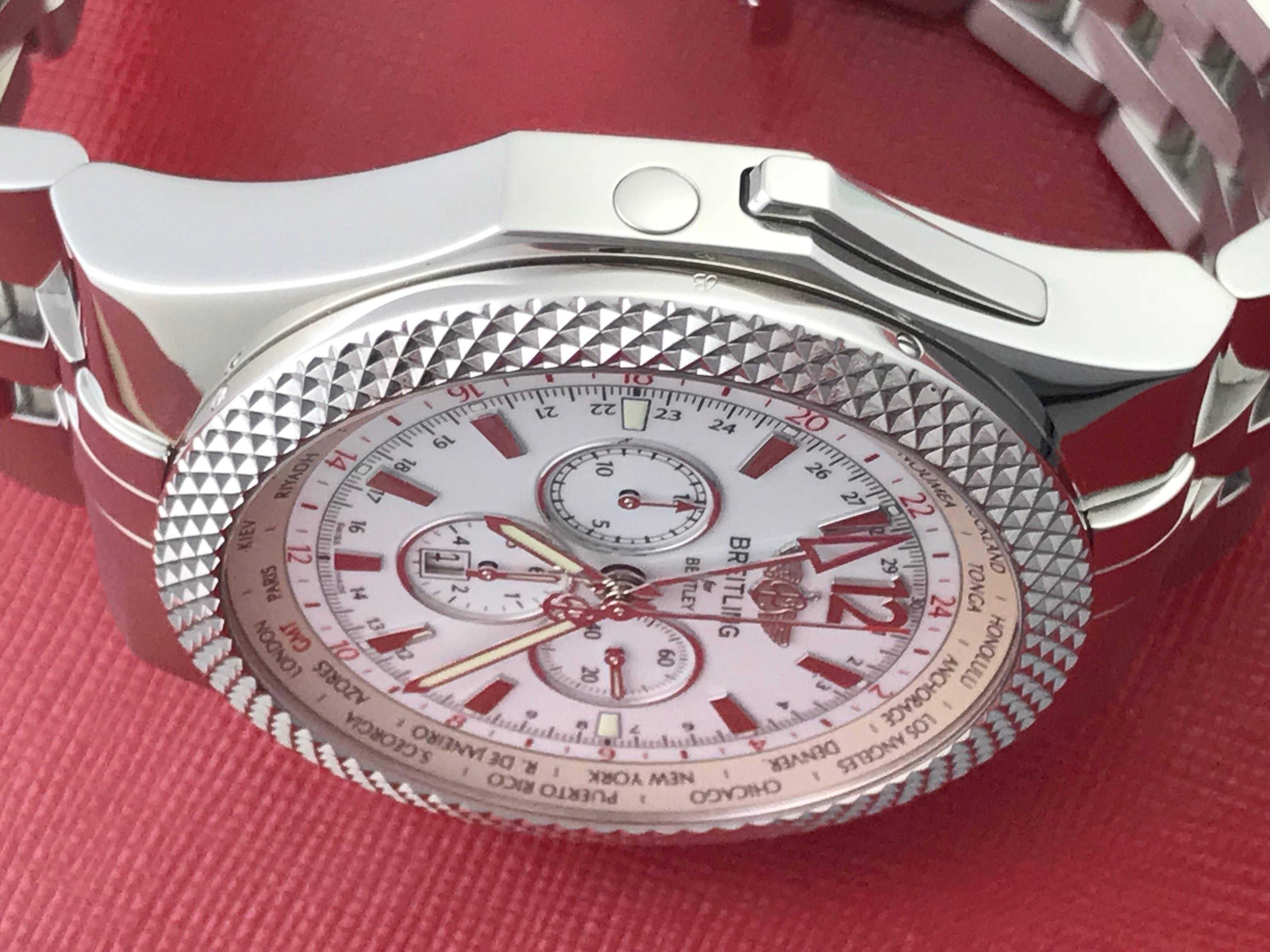 Men's Breitling Stainless Steel Bentley GMT Special Edition Automatic Wristwatch