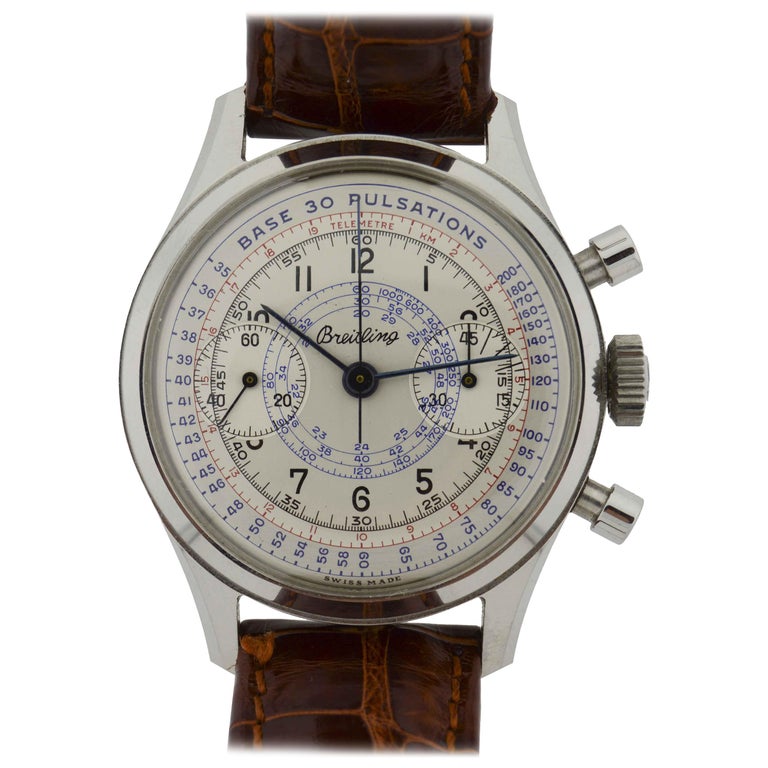 Breitling Stainless Steel Chronograph Doctors Pulsation Watch with