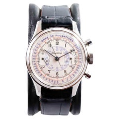 Breitling Edelstahl-Chronograph- Doctors Pulsation-Uhr mit Original Zifferblatt