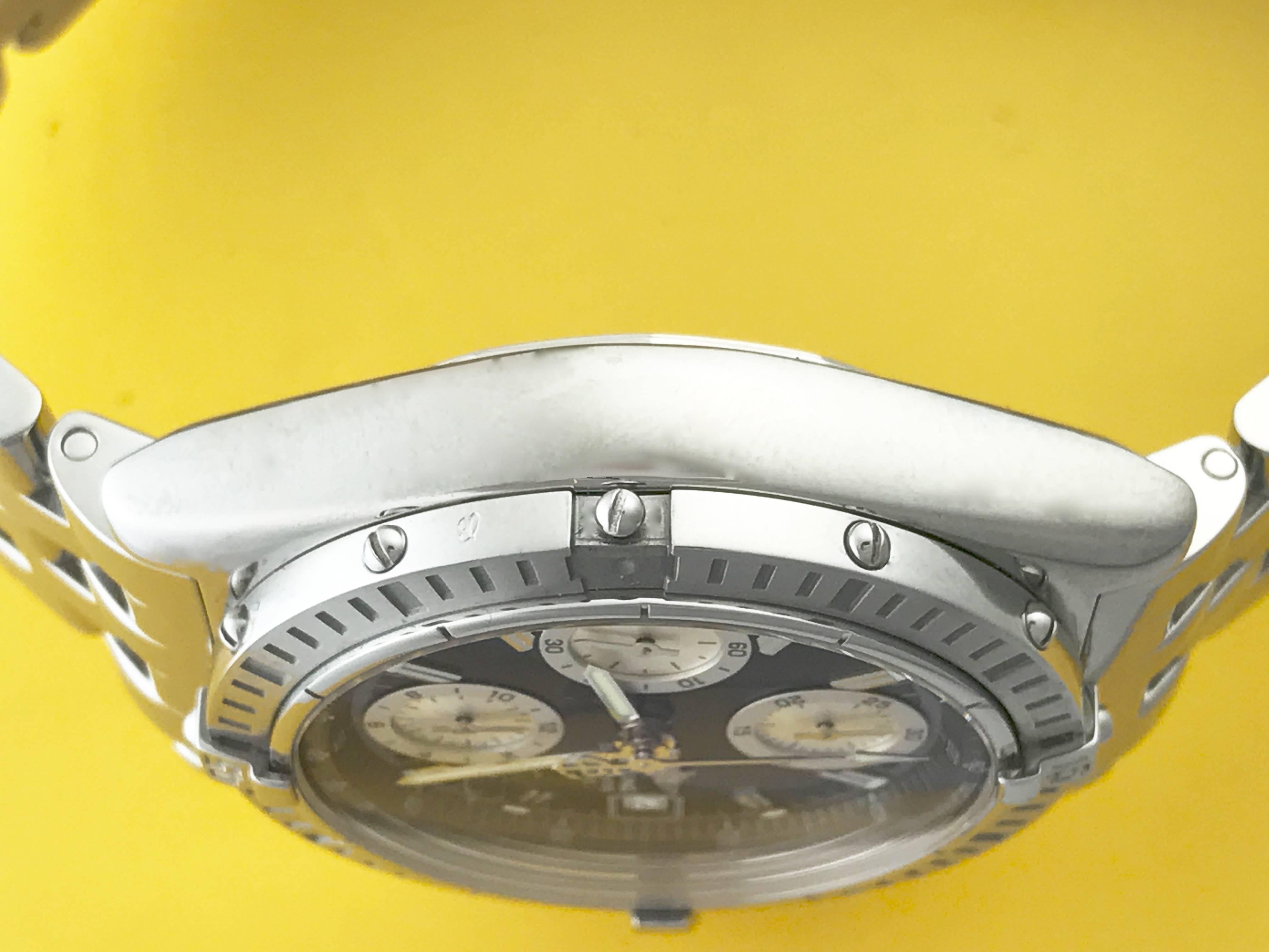 Breitling Stainless Steel Chronomat Automatic Wristwatch im Zustand „Hervorragend“ in Dallas, TX