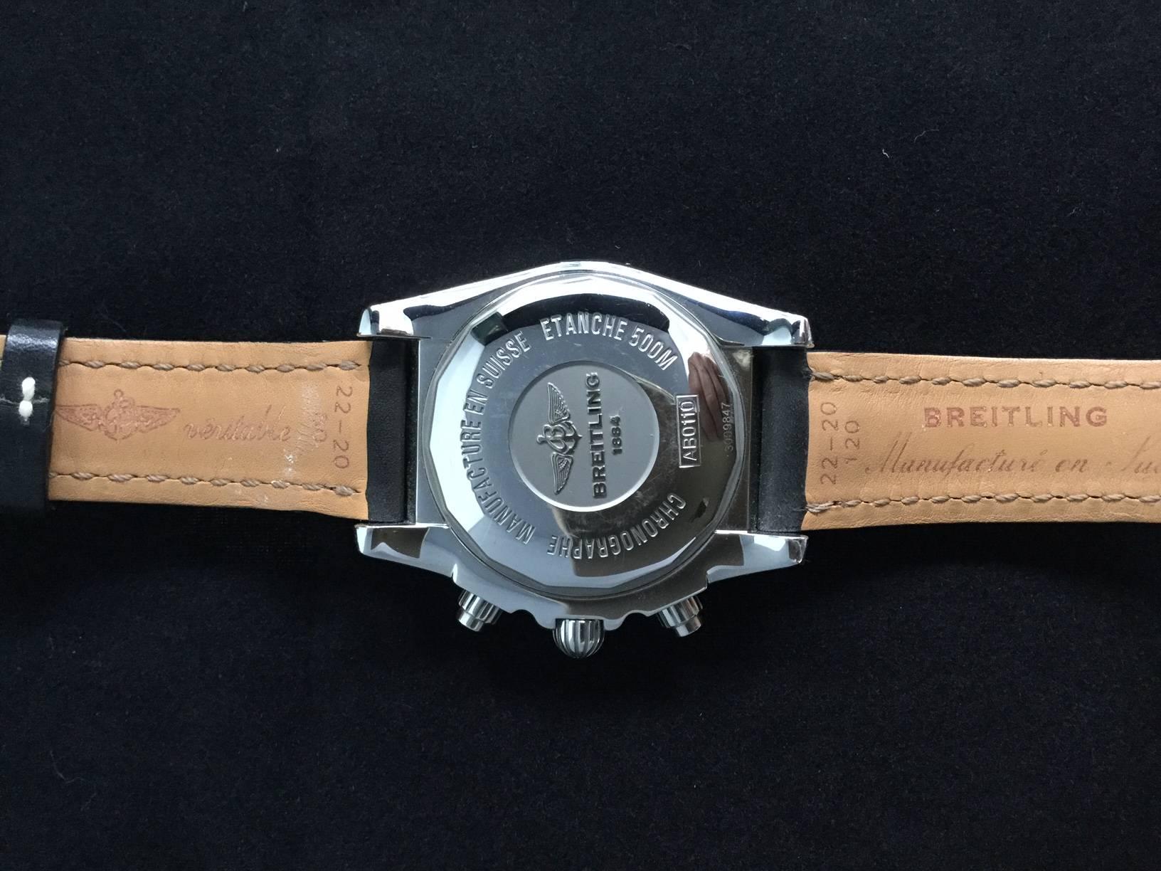 Breitling Stainless Steel Chronomat B01 Automatic Wristwatch with Silver Dial In New Condition For Sale In Spartanburg, SC