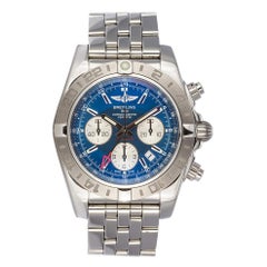 Breitling Edelstahl Chronomat GMT blaues Zifferblatt Automatikuhr AB0420