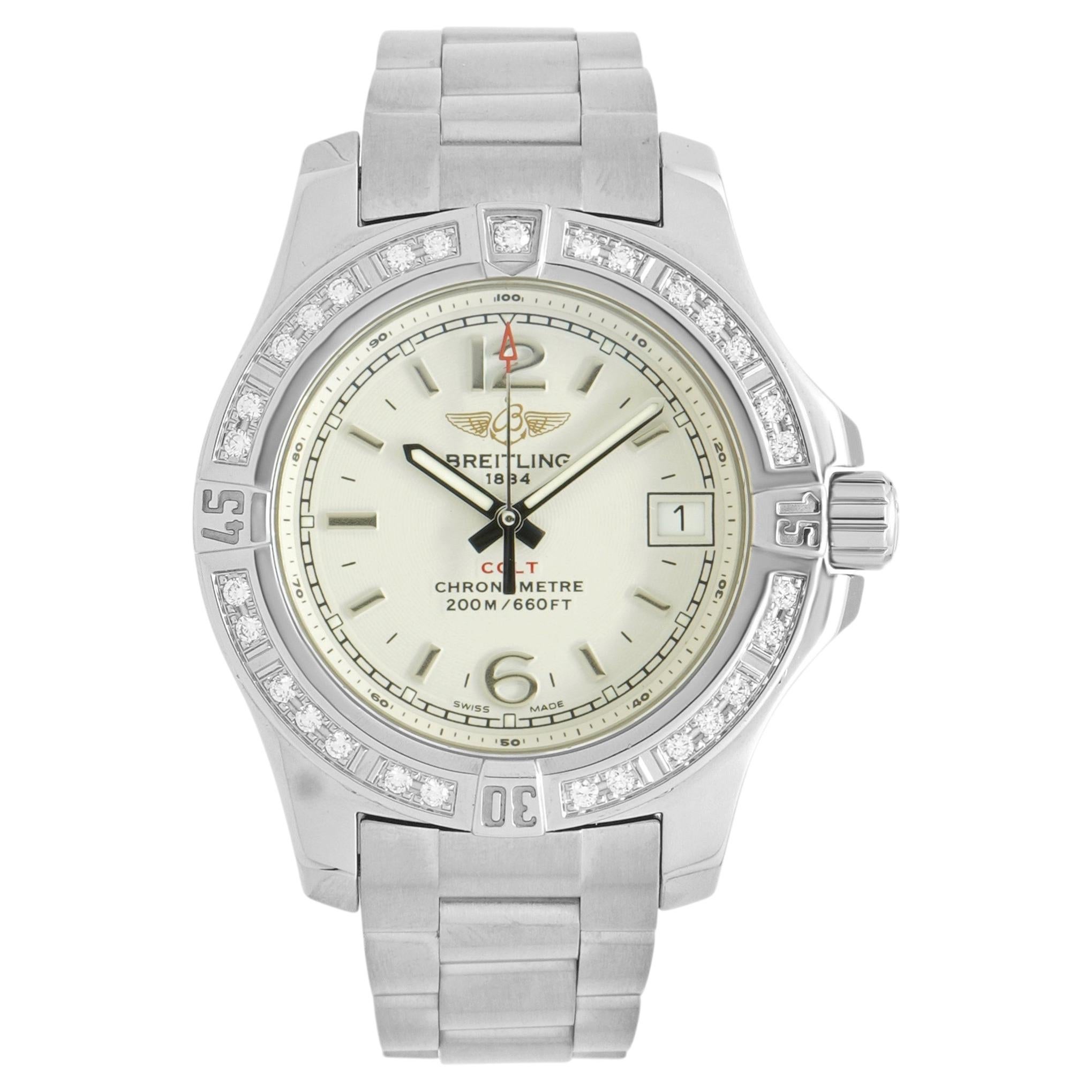 Breitling Stainless Steel Colt Lady Diamond Bezel 33mm