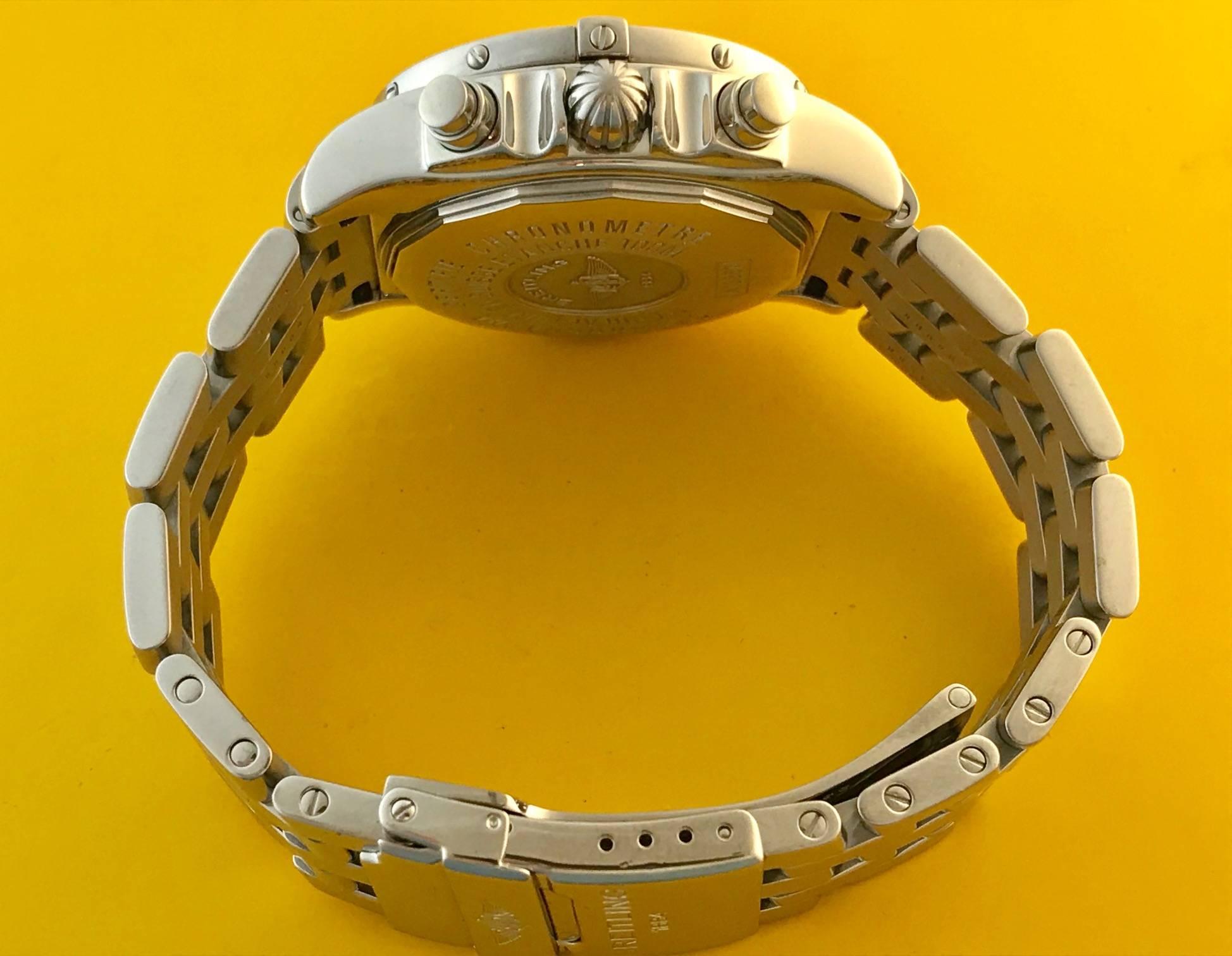 Breitling Stainless Steel Diamond Chrono-Cockpit Automatic Wristwatch   In New Condition In Dallas, TX