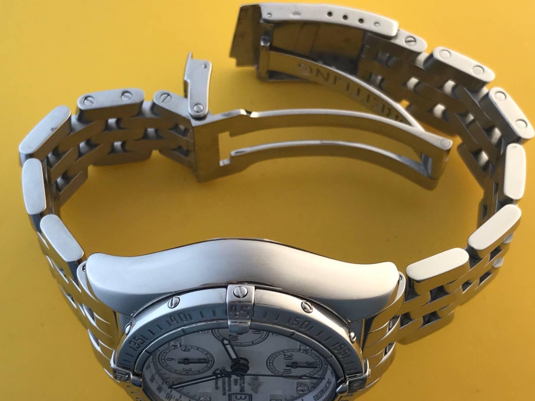 Men's Breitling Stainless Steel Diamond Chrono-Cockpit Automatic Wristwatch  