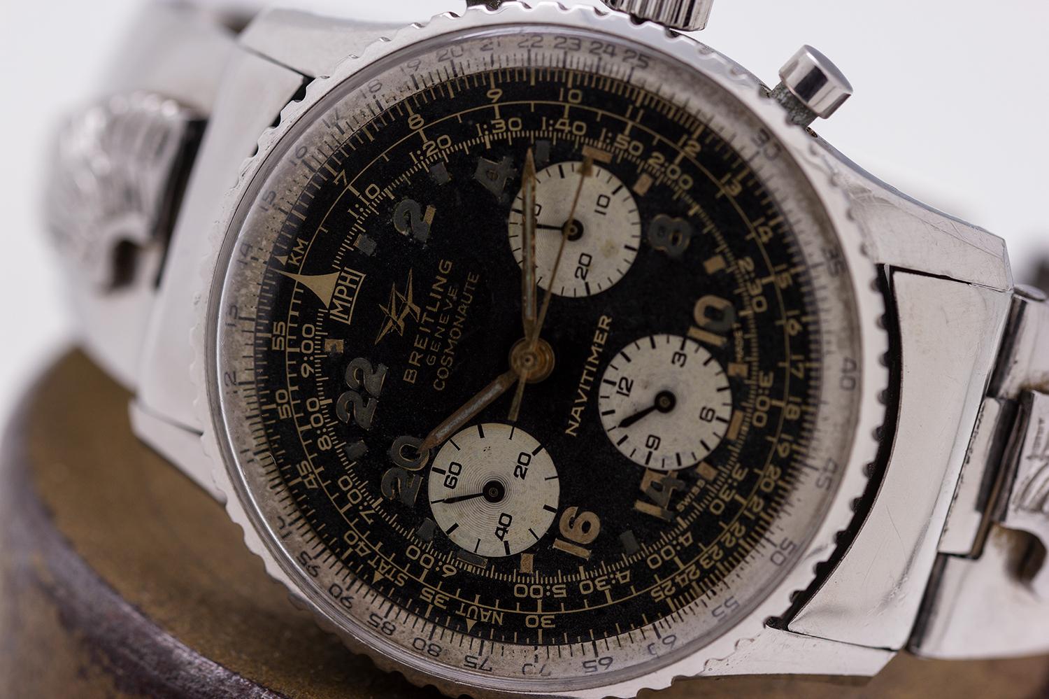 Men's Breitling Stainless Steel Navitimer Cosmonaute Manual Wristwatch Ref 806, c 1965 For Sale