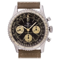 Vintage Breitling Stainless Steel Navitimer Twin Jets Manual Wind Wristwatch Ref 806