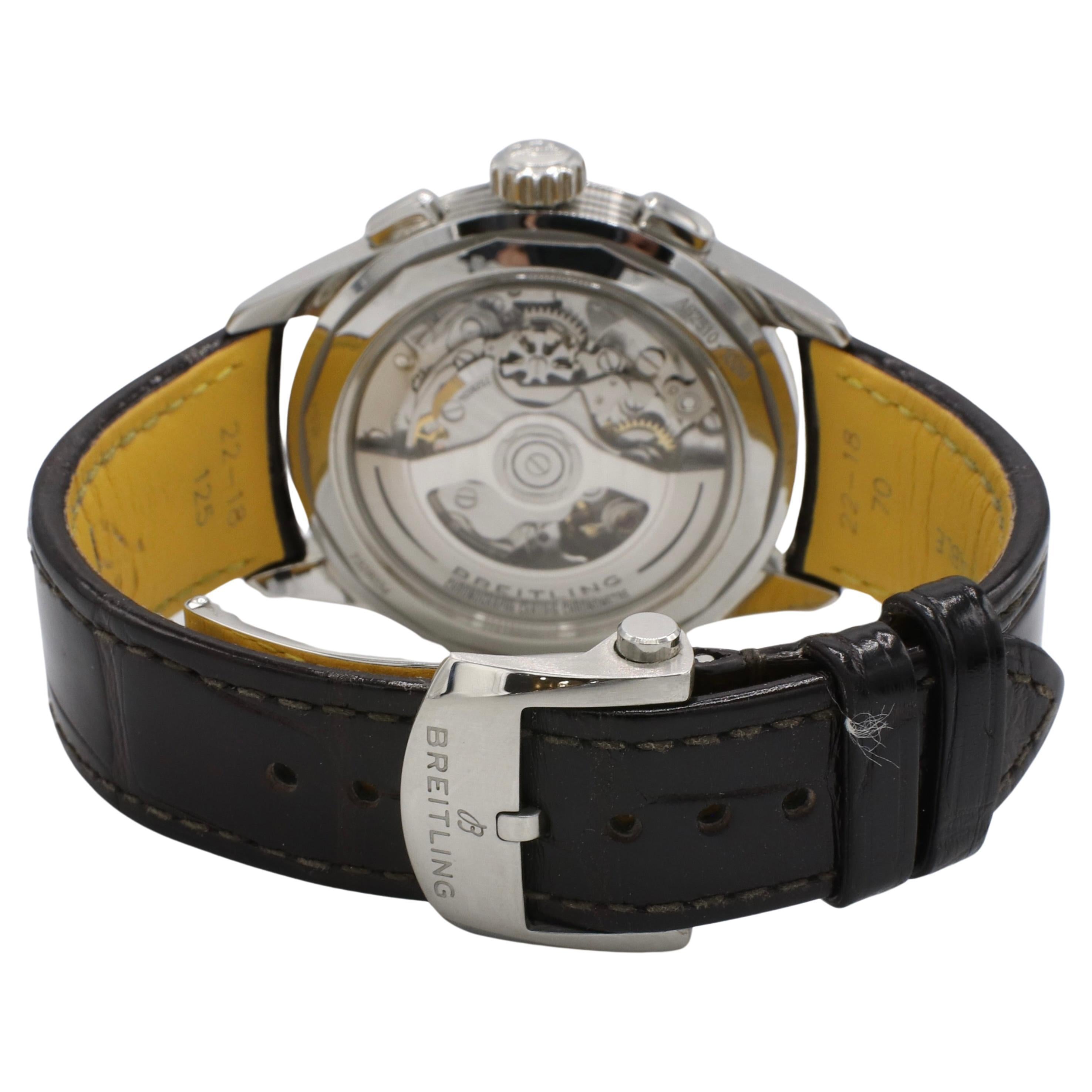 Modern Breitling Stainless Steel Premier B25 Datora 42 Copper Dial Watch AB2510