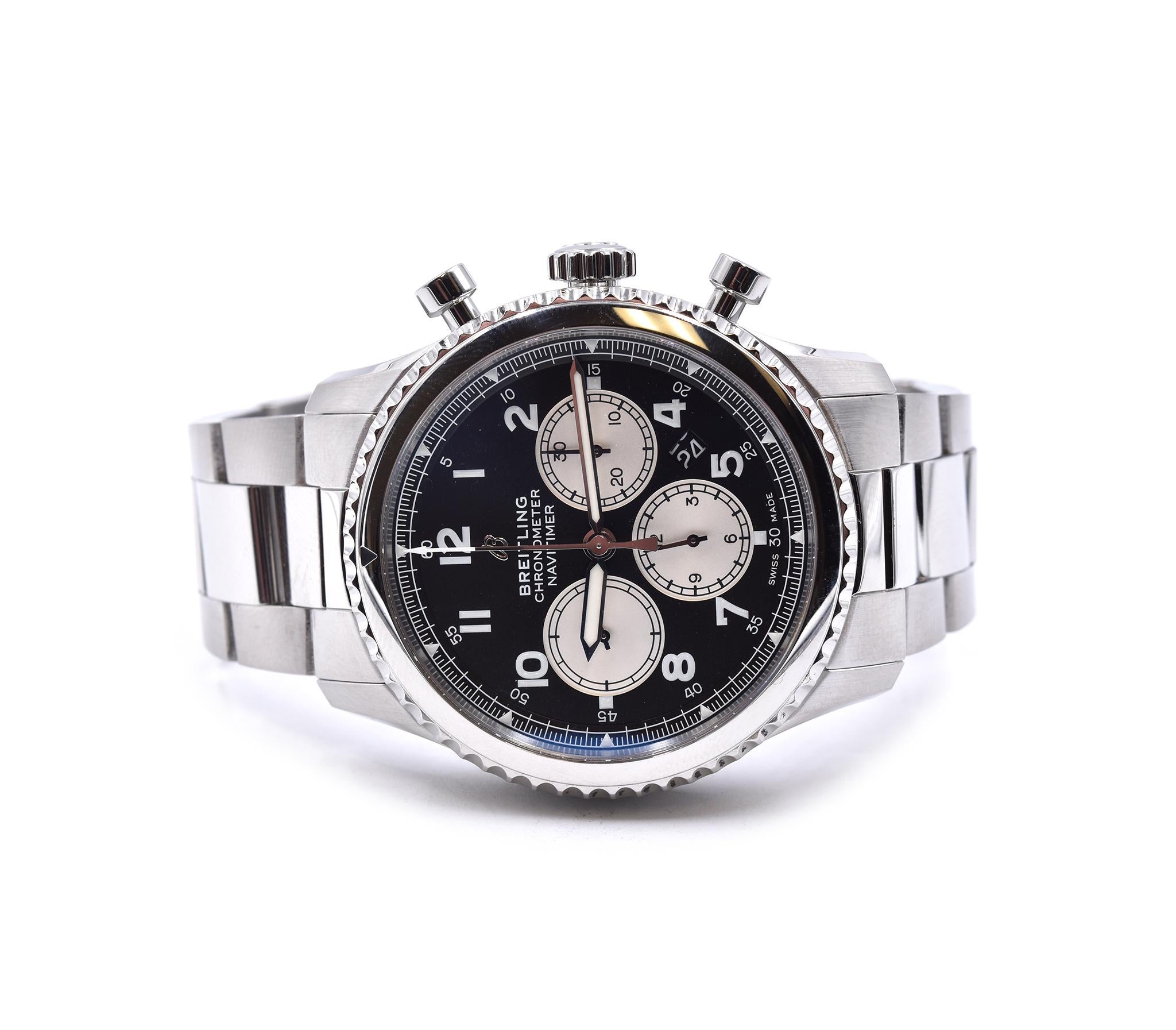 Breitling Stainless Steel Premier Chronograph In Excellent Condition In Scottsdale, AZ