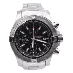 Breitling Stainless Steel Super Avenger Black Dial Watch Ref. A13375