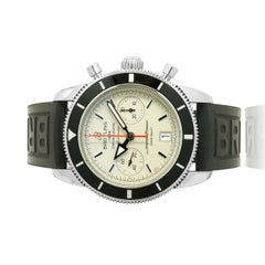 Cronógrafo Breitling Super Ocean Heritage de acero inoxidable, 44 mm, esfera plateada
