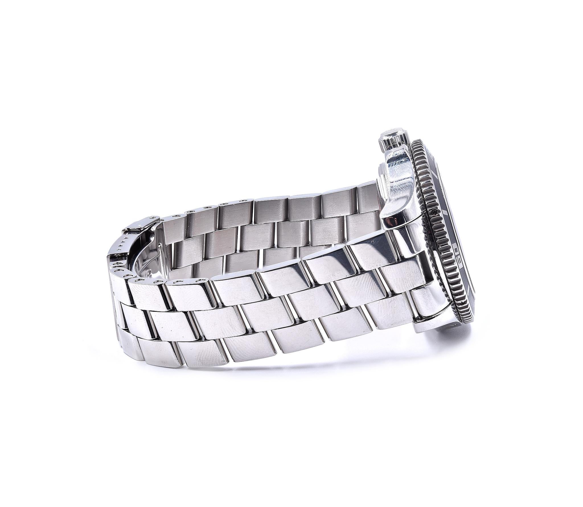 Women's or Men's Breitling Stainless Steel Superocean Black Dial Watch A17364