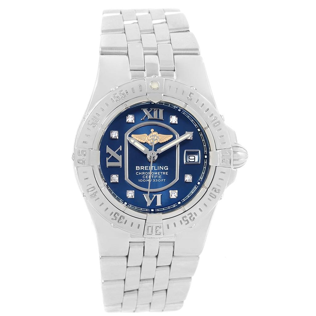 Breitling Starliner Blue Diamond Dial Steel Ladies Watch A71340 4