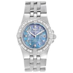 Breitling Starliner Blue Mother of Pearl Diamond Ladies Watch A71340