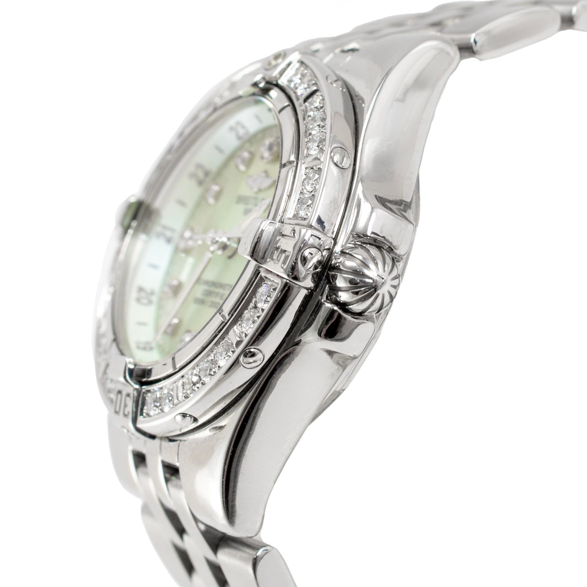 Taglio rotondo Orologio Breitling Starliner Chronometre 30MM A71340 Mop Diamond Bezel Steele in vendita