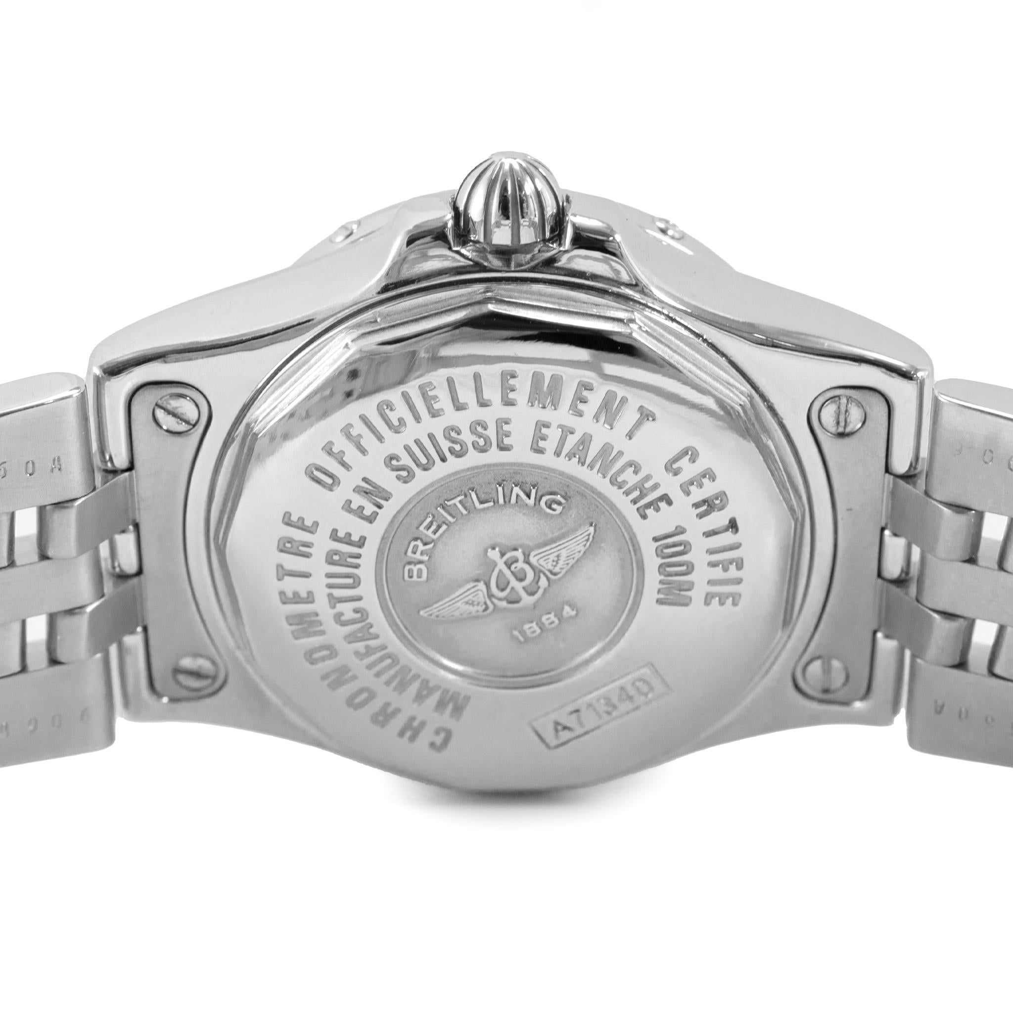Orologio Breitling Starliner Chronometre 30MM A71340 Mop Diamond Bezel Steele in vendita 2